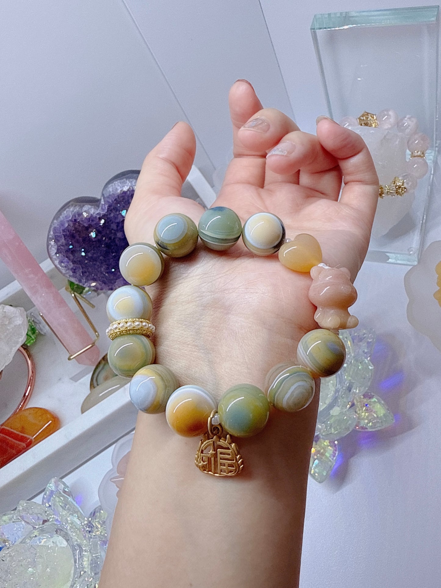 Alxa Agate Meditation Bracelet