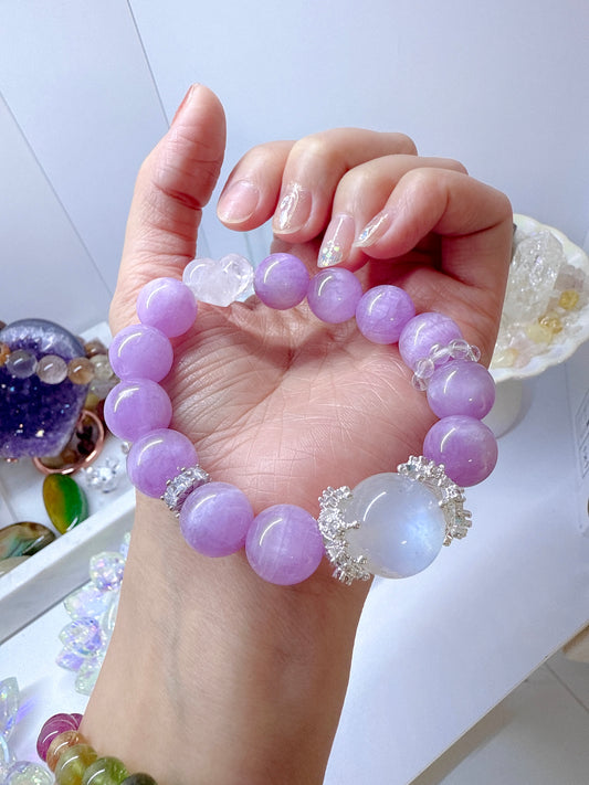 Designed High Quality Kunzite+Blue Moonstone